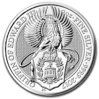 2017 British Royal Mint Queen's Beast; Griffin - 2 Oz Silver Coins .9999 Pure