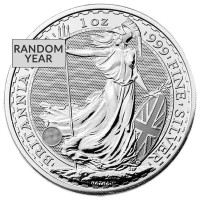 British Silver Britannia Coin - 1 Troy Oz, .999 Pure