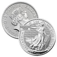British Silver Britannia, Queen Elizabeth II - 1 Troy Oz, .999 Pure