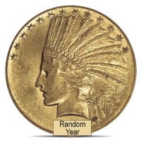 $10 Gold Indian Head (1907-1933), 0.4838 Troy Ounce Gold Content