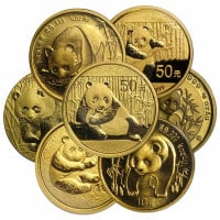 Chinese Panda, RANDOM Date .999 Gold, 1/10 Troy Ounce