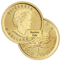 1/10 Oz Canadian Maple Leaf Gold Coin (Queen Elizabeth II - Random Date)
