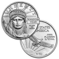 1/10 Oz Platinum American Eagle, Any Date/Type, .9995 Pure