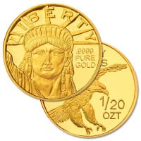 Lady Liberty Gold 1/20th Ounce Round - .9999 Pure