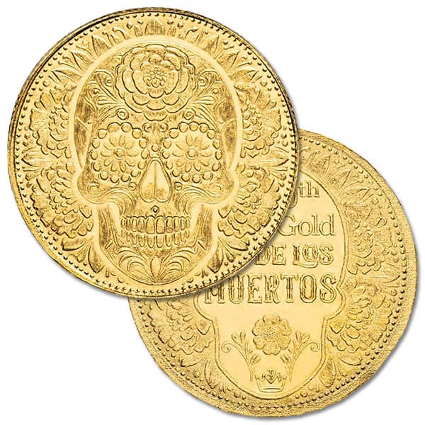 lllikealemonnnGRATEFUL DEAD【The Golde 1/100th oz .9999 Fine GOLD Sugar Skull Dia De Los Muertos