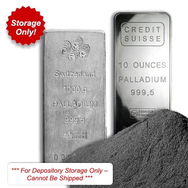 Vault Palladium - 1/10 Troy Oz Portion of .9995 Palladium Sponge / Bars Held in Allocated Storage