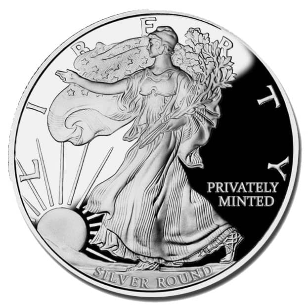 1/10 Ounce Walking Liberty Silver Round