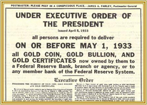 Executive Order #6102 - Franklin D. Roosevelt