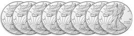 Group of 1 Oz Silver Eagles