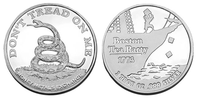 Don't Tread on Me / Tea Party Silver Round - 1 oz