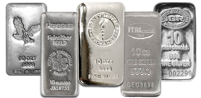 Silver Bars - 10 oz
