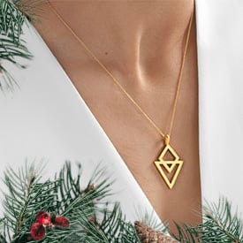 Gold Pendant - Diamond Arrow