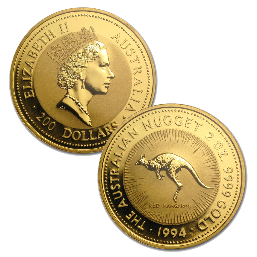 Australia 2-oz Gold Nugget Coins (Year Our Choice)