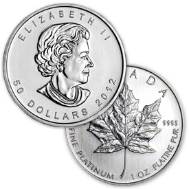 1 Oz Platinum Maple Leafs