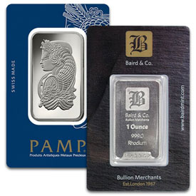 1 Oz Rhodium Bars