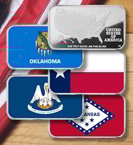 Stunning State Flag 1 Oz Silver Bars | Shop Now