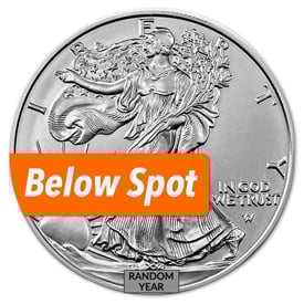 1 Oz Silver Eagle Below Spot
