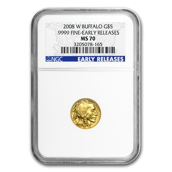 2008 1/10-Oz Gold Buffalo NGC MS-70