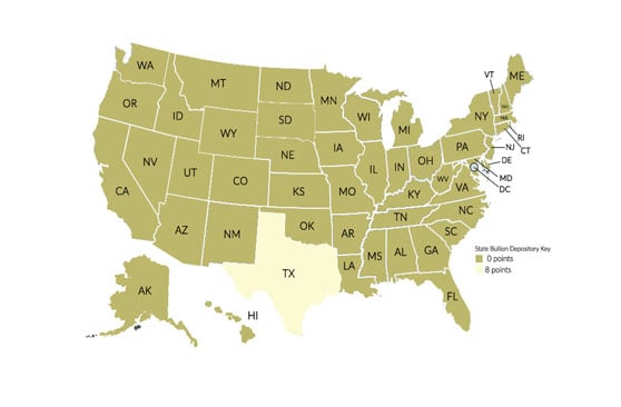 State Bullion Depository Map