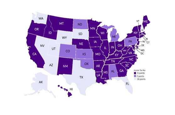 Gold and Silver income tax map