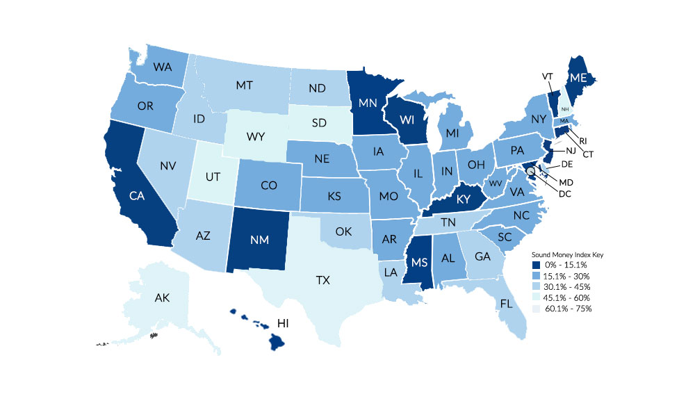 2023 Sound Money Index USA Map