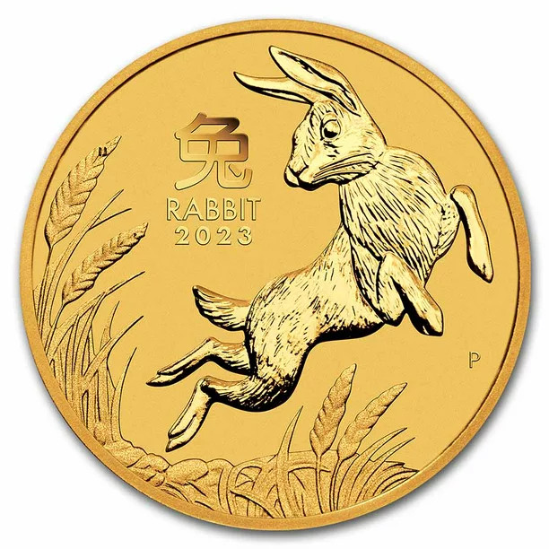 REDUCED: 2023 1/20-oz Perth Gold Lunar Rabbits (Series III)