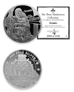 Three Musketeers Proof Silver Round Collection! (Aramis Design)