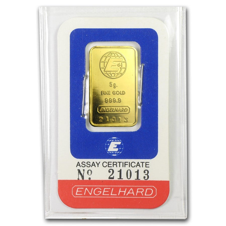 5g Gold Bar - Engelhard In Assay