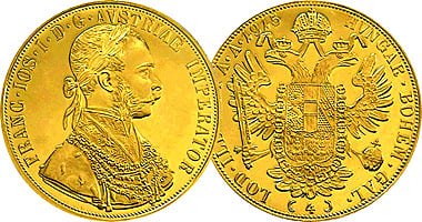 Austrian 4 Ducat Gold Coins (.4427-oz AGW)