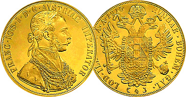 Austrian 4 Ducat Gold Coins (.4438-oz AGW)