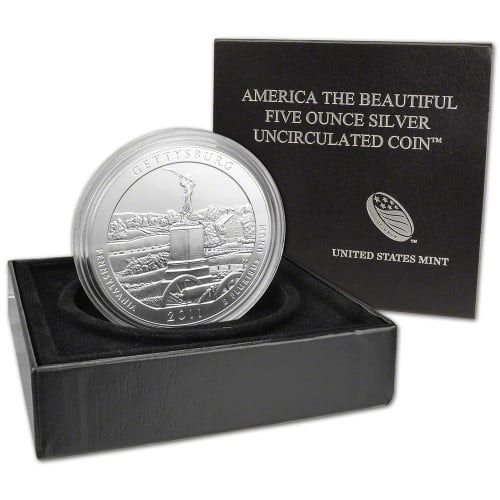 America the Beautiful 5-oz Coins in Box with COA