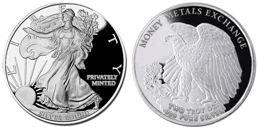 Walking Liberty Silver Round - 2 oz