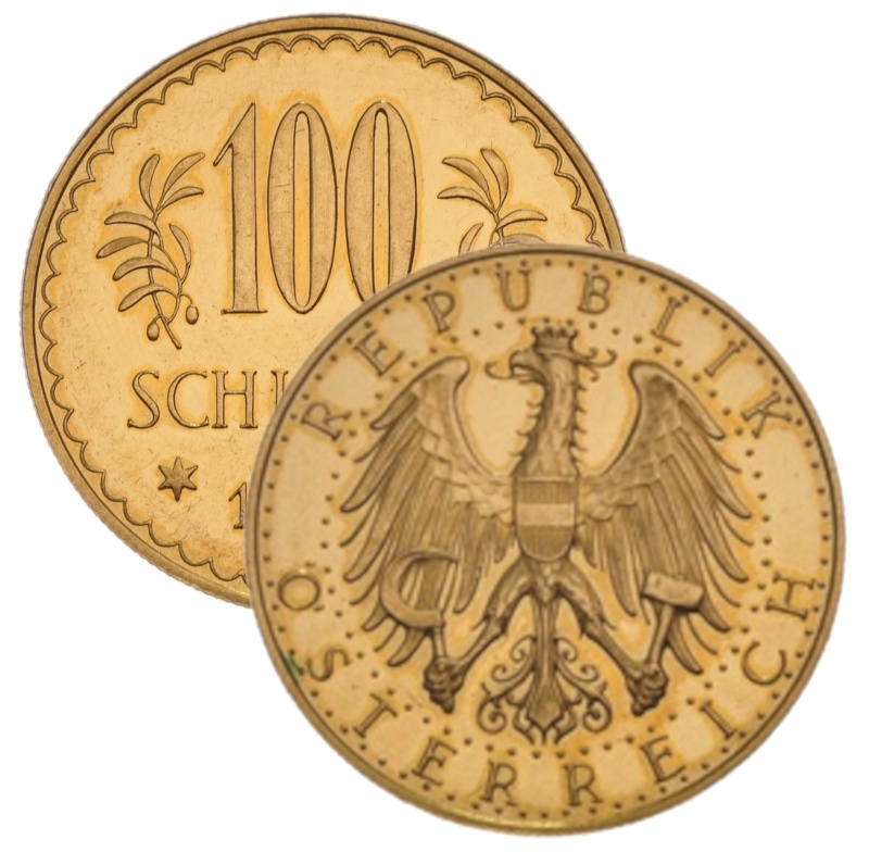 Austrian 100 Schilling Gold Coins (.6807-oz AGW)