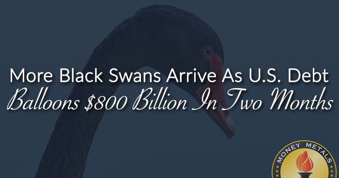 More Black Swans Arrive As U.S. Debt Balloons $800 Billion In Two Months