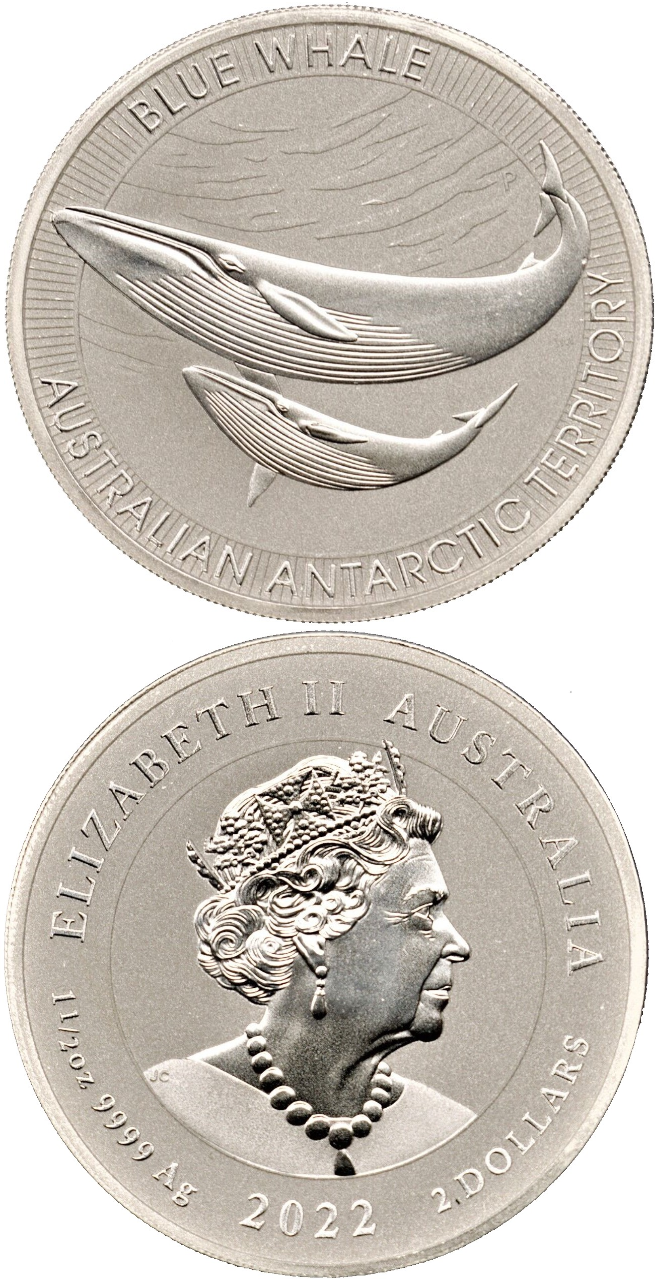 2022 Australian 1.5-Oz Silver Blue Whale coin