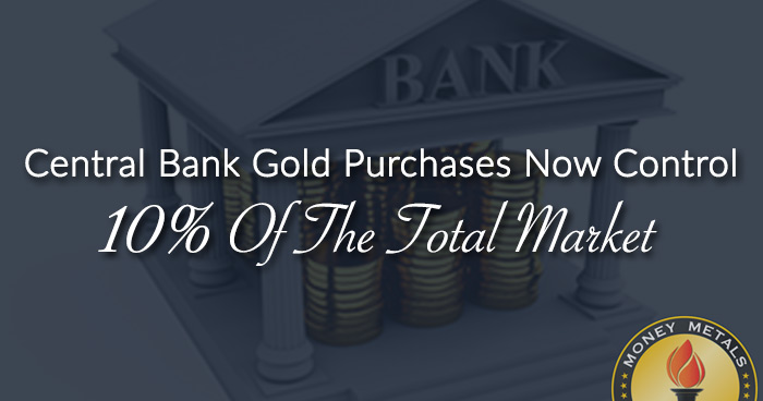 Central Bank Gold Purchases Now Control 10% Of The Total Market