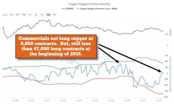 Copper Hedgers Position Monthly