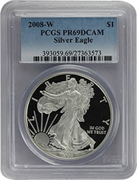 Silver proof eagle coins
