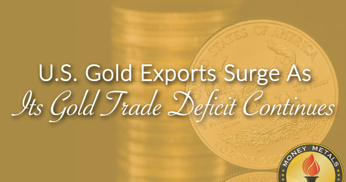 U.S. Gold Exports Surge As Its Gold Trade Deficit Continues