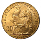 Gold French 20 Franc (Rooster)