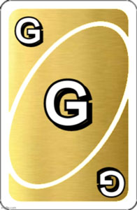 Gold Uno Card