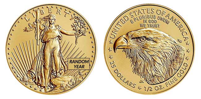 Gold American Eagle Coin - 1/2 oz
