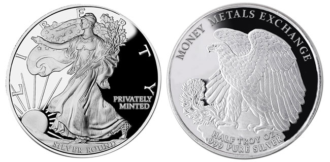 Walking Liberty Silver Round - 1/2 oz