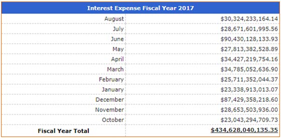 Interest Expense Fiscal Year 2017