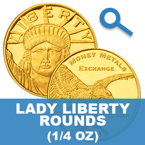 Gold Lady Liberty 1/4 Ounce Rounds
