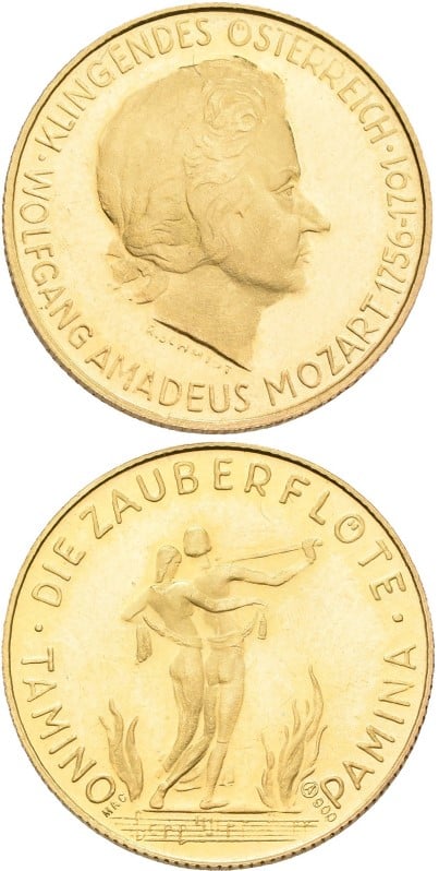 Wolfgang Amadeus Mozart Austrian Gold Medallion (.1447 AGW)