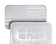 1 Oz Silver Bars (American Flag) | Shop Now >