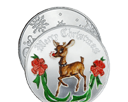 1 Oz Silver Rounds (Colorized Rudolph) | Shop Now >