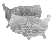 5 Oz Silver Bars (250th Anni. | Shaped) | Shop Now