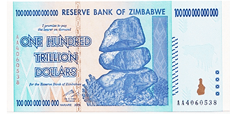 One hundred trillion Zimbabwe dollars